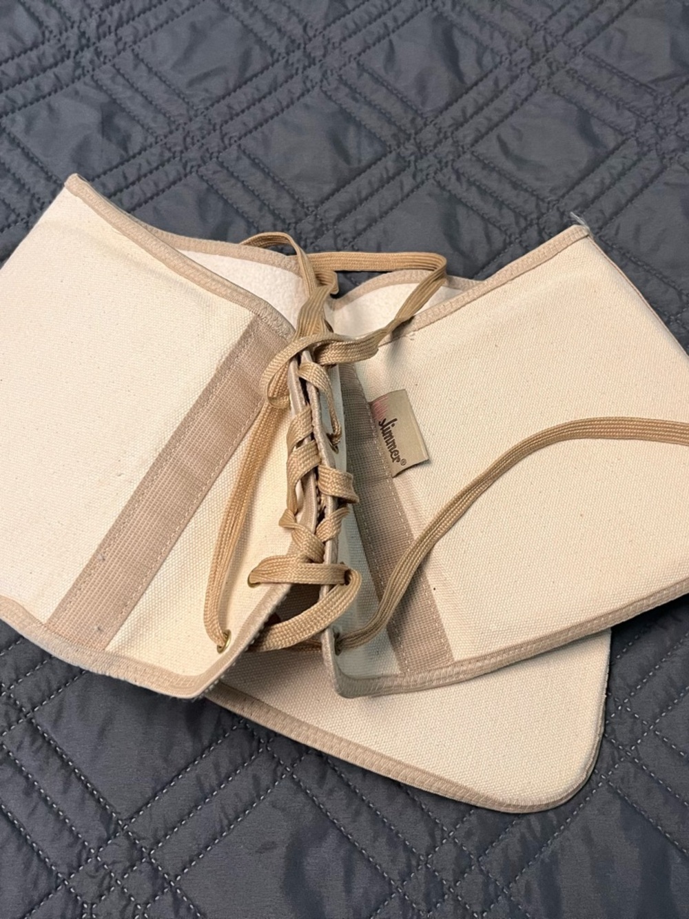 Lace-Up Cincher Waist Belt in Beige by